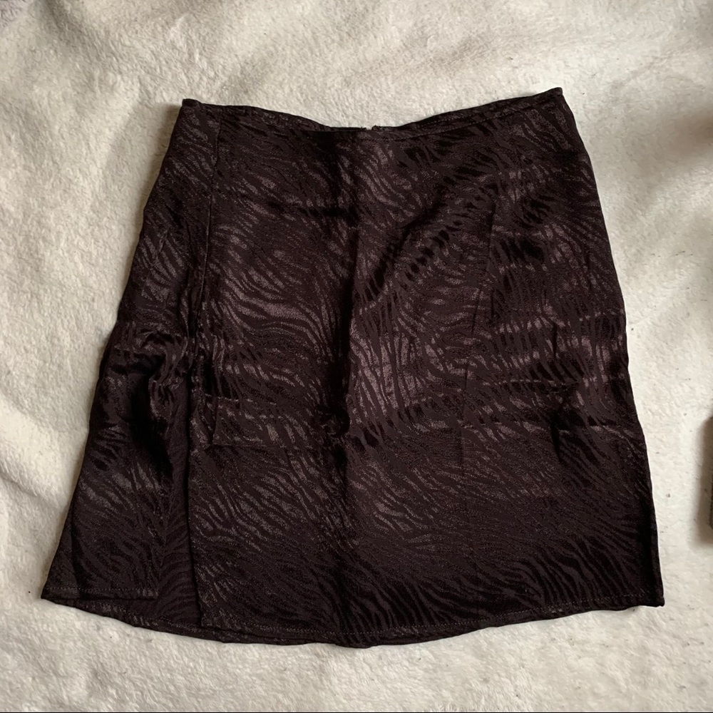 Motel Rocks Shenka Mini Skirt in Zebra Bitter Choc